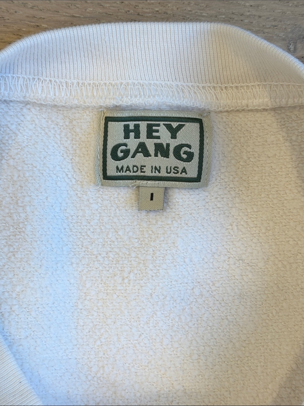 HEY GANG Natural Boxy Sweatshirt - Picture 2 of 6